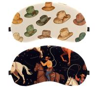 West Wild Cowboys Horses Rodeo Pattern 2-Pack Light-Blocking Soft Breathable Eye Masks Sleep Mask Eye Patch