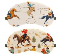 West Wild Cowboys Men Desert Pattern 2-Pack Light-Blocking Soft Breathable Blindfold Sleeping Masks