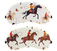 West Wild Cowboys Men Horse Pattern 2-Pack Light-Blocking Soft Breathable Eye Masks Sleep Mask Eye Patch