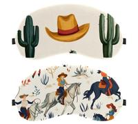 West Wild Cowgirls Women Rodeo Leaves Pattern 2-Pack Eye Patch and Eye Masks Set, Light-Blocking, Soft, Breathable Sleep Mask Kit