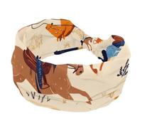 West Wild Cowgirls Women Rodeo Pattern Womens Headband, Elastic Wide Headbands, Soft Hair Accessories, Sweat Wicking Hair Wraps for Workout, Yaga, Running, Hiking, Exercise
