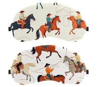 West Wild Men Cowboys with Horses White Background 2-Pack Light-Blocking Soft Breathable Blindfold Sleeping Masks