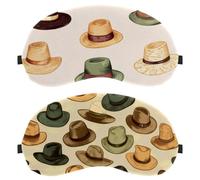 West Wild Vintage Cowboy Hats Pattern 2-Pack Light-Blocking Soft Breathable Sleeping Mask Eye Patch