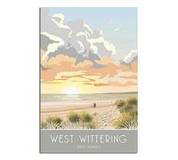 West Wittering Sunset Metal Tin Sign Sussex Tin Sign for Travel Vintage Art Wall Decor Sign Home Kitchen Bar Patio Cave Funny Decor 20x30CM