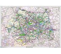 West Yorkshire County Map-Plastic Coated