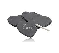West5Products Set of 4 Heart Shaped Slate Coasters with Chalk
