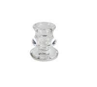 West5Products Simple Clear Glass Single Dinner Candle Stick Holder h6cm
