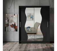 Westa S Sliding Door Wardrobe With Mirrors On The Fronts Black