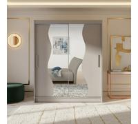 Westa S Sliding Door Wardrobe With Mirrors On The Fronts Cashmere With Rgb Led Lights