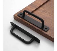 Westablize 12 Pack 5 Inch 128 mm Matte Black Cabinet Handles Aluminum Cabinet Pulls Drawer Pulls Sliding Door Pulls Black Cabinet Handles (5 Inch, Set of 12, Black)
