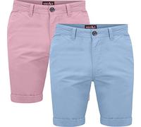 westAce 2k19Mar New Mens Knee Length Cargo Combat Shorts Casual Check Print 100% Cotton Pants[Baby Pink & Ice Blue,34" Waist]
