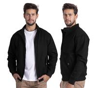 westAce Harrington Jacket Mens Adults Unisex Classic Vintage Retro Scooter 1970'S Bomber Trendy Coat MOD Skin Tartan Lining Coat Top S-XXL (Black, L)