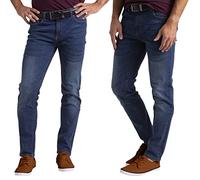 westAce Men’s Slim-Fit Stretch Cotton Denim Jeans - Western Casual Wear, Comfort Straight Full Pants with Flex Waistband, Stylish 5-Pocket Design 28W-40W (Dark Blue, 28 Waist x 32 Length)