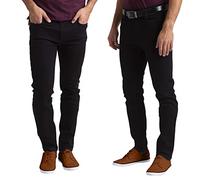 westAce Men’s Slim-Fit Stretch Cotton Denim Jeans - Western Casual Wear, Comfort Straight Full Pants with Flex Waistband, Stylish 5-Pocket Design 28W-40W (Black, 32 Waist x 32 Length)