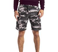 westAce Mens Army Cargo Combat Shorts Premium 100% Cotton 6 Pockets Classic Casual Chino Summer Work Safety Essential Half Pants All Waist 32-44 (Grey Camo, 42)