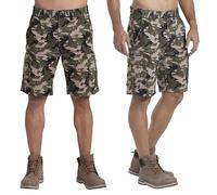 westAce Mens Camo Shorts Cargo Combat Army Half Pant Work Wear Camouflage 100% Cotton Chino Shorts (32, Olive Camouflage)