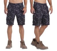 westAce Mens Camo Shorts Cargo Combat Army Half Pant Work Wear Camouflage 100% Cotton Chino Shorts (34, Charcoal Camouflage)