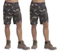 westAce Mens Camo Shorts Cargo Combat Army Half Pant Work Wear Camouflage 100% Cotton Chino Shorts (34, British Khaki Camouflage)