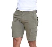 westAce Mens Camo Shorts Cargo Combat Army Half Pant Work Wear Camouflage 100% Cotton Chino Shorts[Khaki - AFS Chino, 32]