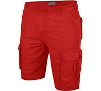 westAce Mens Camo Shorts Cargo Combat Army Half Pant Work Wear Camouflage 100% Cotton Chino Shorts[Red - AFS Chino, 44]