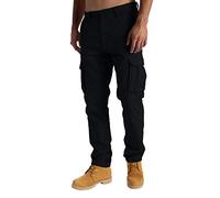 westAce Mens Cargo Combat Work Trousers Casual Pants with Knee Pad Pockets Workwear 100% Cotton Trousers (36W / 34L, Black)