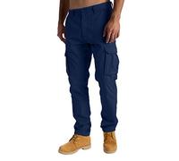westAce Mens Cargo Combat Work Trousers Casual Pants with Knee Pad Pockets Workwear 100% Cotton Trousers (44W / 32L, Navy)