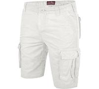 westAce Mens Cargo Shorts Casual 100% Cotton Summer Half Pants 6 Pocket Combat Chino Outdoor Utility Essential Workwear Shorts Sizes 32 to 44 (White, 44)