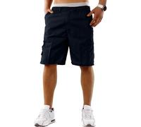 westAce Mens Cargo Shorts Combat Multi Pocket Elasticated Waist Plain Lightweight Relaxed Casual Shorts M L XL 2XL 3XL, Navy, XL