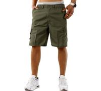 westAce Mens Cargo Shorts Combat Multi Pocket Elasticated Waist Plain Lightweight Relaxed Casual Shorts M L XL 2XL 3XL, Khaki, XXL