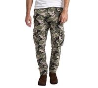westAce Mens Cargo Trouser Camouflage Army Regular Fit Essential 6 Pockets 100% Cotton Military Combat Security Heavy Duty Work Wear Full Pants 32W-44W (Olive-Camo, 32W / 32L)