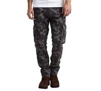westAce Mens Cargo Trouser Camouflage Army Regular Fit Essential 6 Pockets 100% Cotton Military Combat Security Heavy Duty Work Wear Full Pants 32W-44W (Charcoal-Camo, 36W / 32L)