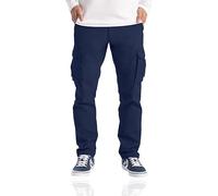 westAce Men's Cargo Trousers Casual Relaxed-Fit Multi Pocket Stretch Cotton Drawstring Work Utility Construction Hiking Tactical Streetwear Cargo Pants (Available in Big & Tall) (44W / 32L, Navy)
