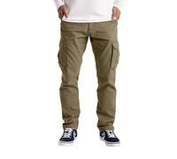 westAce Mens Cargo Trousers Work Wear Combat Safety Cargo 6 Pocket Full Pants Size 32-44 (38W / 34L, Khaki)