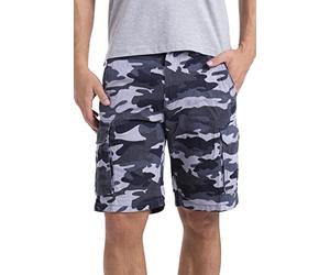 westAce Mens Cargo Work Short Military Camouflage Casual Cotton Summer Beach Cargo Combat Work Half Pants Size 32-44 (Grey Camo, 38)