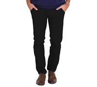 westAce Men's Chino Pants Slim Fit Stretch Cotton Trousers | Classic Flat-Front Casual Jeans | Relaxed Fit Work & Weekend Wear | All Waist Sizes (Black, 38W x 30L)