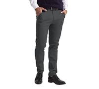 westAce Men's Chino Trousers Slim Fit Stretch Classic Wrinkle-Resistant Flat-Front Lightweight Twill Essential Casual Chino Trouser (Available in Big and Tall) (34W / 30L, Charcoal)