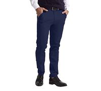westAce Men's Chino Trousers Slim Fit Stretch Classic Wrinkle-Resistant Flat-Front Lightweight Twill Essential Casual Chino Trouser (Available in Big and Tall) (40W / 32L, Navy)