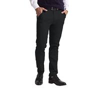 westAce Men's Chino Trousers Slim Fit Stretch Classic Wrinkle-Resistant Flat-Front Lightweight Twill Essential Casual Chino Trouser (Available in Big and Tall) (32W / 34L, Black)