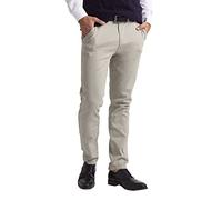 westAce Men's Chino Trousers Slim Fit Stretch Classic Wrinkle-Resistant Flat-Front Lightweight Twill Essential Casual Chino Trouser (Available in Big and Tall) (32W / 30L, Stone)