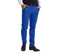 westAce Men's Chino Trousers Slim Fit Stretch Classic Wrinkle-Resistant Flat-Front Lightweight Twill Essential Casual Chino Trouser (Available in Big and Tall) (30W / 32L, Royal Blue)