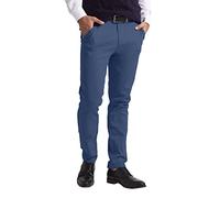 westAce Men's Chino Trousers Slim Fit Stretch Classic Wrinkle-Resistant Flat-Front Lightweight Twill Essential Casual Chino Trouser (Available in Big and Tall) (36W / 30L, Vintage Blue)