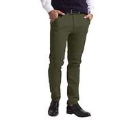 westAce Men's Chino Trousers Slim Fit Stretch Classic Wrinkle-Resistant Flat-Front Lightweight Twill Essential Casual Chino Trouser (Available in Big and Tall) (32W / 32L, Olive Green)