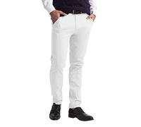 westAce Men's Chino Trousers Slim Fit Stretch Classic Wrinkle-Resistant Flat-Front Lightweight Twill Essential Casual Chino Trouser (Available in Big and Tall) (32W / 34L, White)