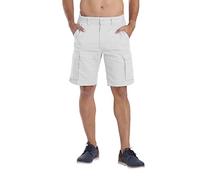 westAce Mens Classic-fit Cargo Shorts Utility Workwear Cotton Combat Chino 6 Pocket Half Pants (White, 36)