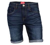 westAce Mens Denim Shorts Stretch Slim Fit Rolled Hem Jeans Half Pants (30, Dark Wash)