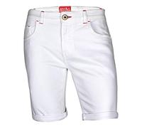 westAce Mens Denim Shorts Stretch Slim Skinny Fit Casual Summer Chino Jeans Shorts Breathable Lightweight Half Pants with Pockets Holiday Travel Everyday Wear Sizes 30W to 40W (40, White)