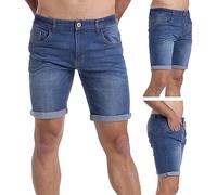 westAce Mens Denim Slim Fit Shorts Stretch Summer Casual Comfort Flex Denim Jeans Short Pants 30W-40W (Light Blue, 32W)