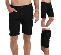 westAce Mens Denim Slim Fit Shorts Stretch Summer Casual Comfort Flex Denim Jeans Short Pants 30W-40W (Black, 36W)