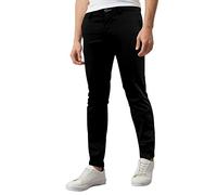 westAce Mens Skinny Chino Super Stretch Comfortable Jeans Essentials Casual Trousers (W38 x L30 (38S), Black)