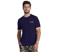 westAce Mens Slim Fit T Shirt Cotton Short Sleeve Round Neck Embroidered Crew Top (Navy, M)